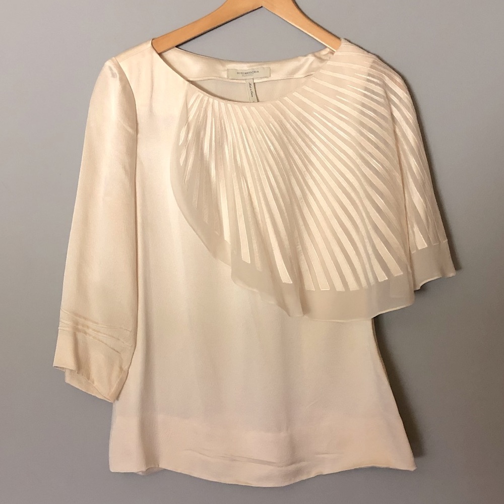 BCBG Runway silk overlay blouse